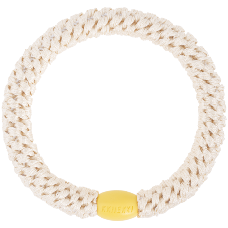 Kknekki Haarelastiekje Ivory Yellow Bead Kknekki Haarelastiekje Ivory Yellow Bead