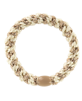 Kknekki Haarelastiekje Ivory Beige Stripe Glitter