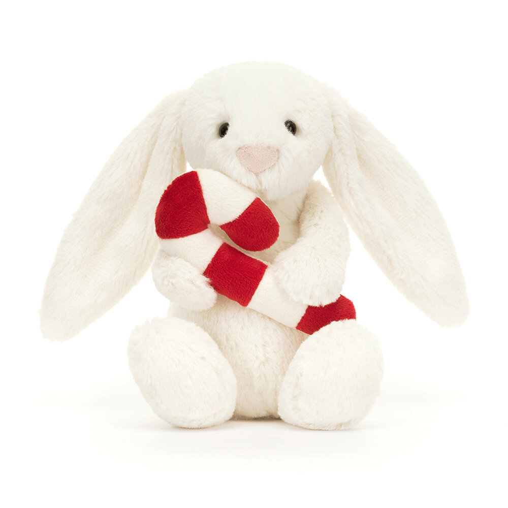 Jellycat Bashful Bunny with Candy Cane Jellycat Bashful Bunny with Candy Cane