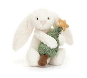 Jellycat Bashful Bunny with Christmas Tree Jellycat Bashful Bunny with Christmas Tree