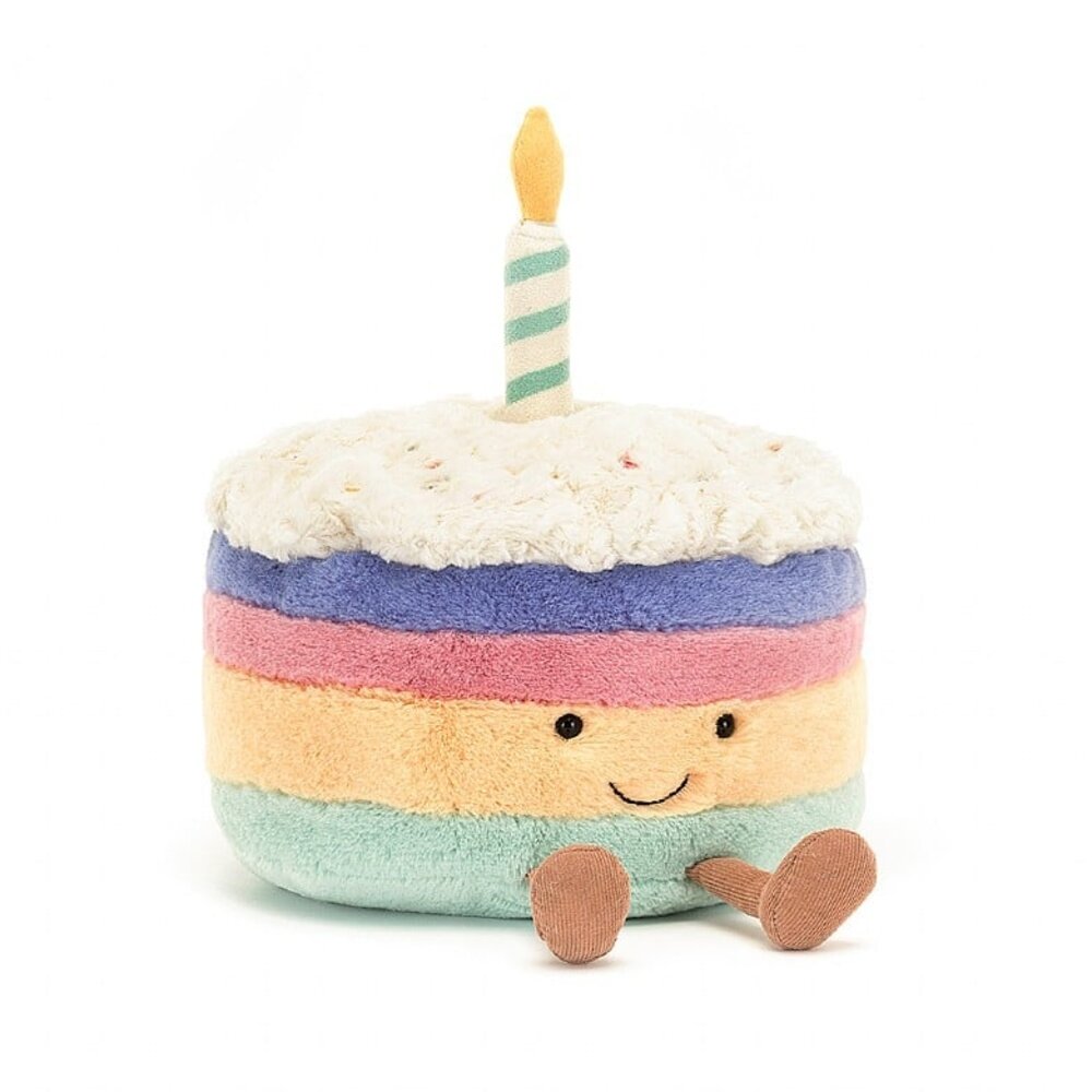 Jellycat Amuseable Rainbow Birthday Cake mini Jellycat Amuseable Rainbow Birthday Cake mini