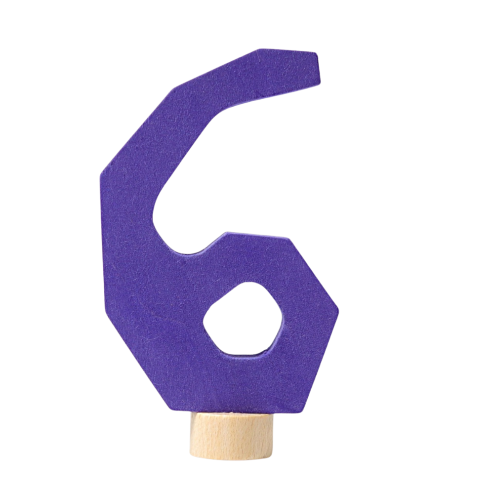 Grimm's Houten Steker Antroposofisch Cijfer 6 Grimm's Houten Steker Antroposofisch Cijfer 6
