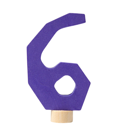 Grimm's Houten Steker Antroposofisch Cijfer 6 Grimm's Houten Steker Antroposofisch Cijfer 6