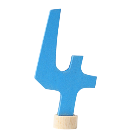 Grimm's Houten Steker Antroposofisch Cijfer 4 Grimm's Houten Steker Antroposofisch Cijfer 4