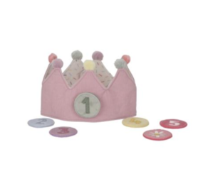Little Dutch Verjaardagskroon van stof met cijfers roze Little Dutch Verjaardagskroon van stof met cijfers roze