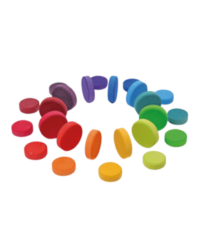 Grimm's Houten Munten Regenboog 24-Delig