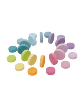 Grimm's Houten Munten Pastel 24-Delig