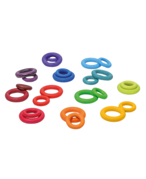 Grimm's Houten Ringen Regenboog 24-stuks