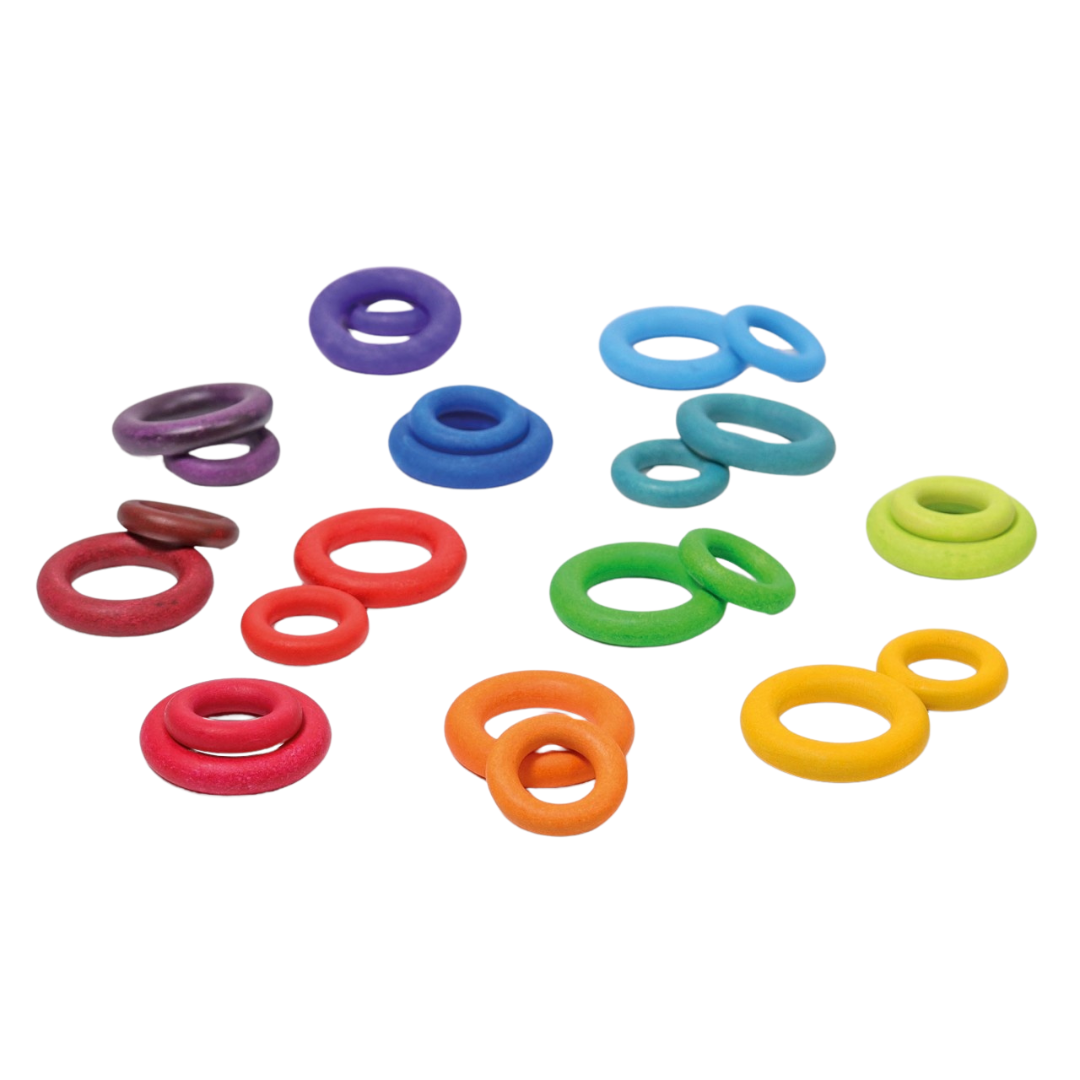 Houten Ringen Regenboog 24-stuks afbeelding