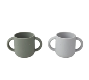 Liewood Drinkbeker - Gene silicone cup 2-pack Rabbit Faune Green Liewood Drinkbeker - Gene silicone cup 2-pack Rabbit Faune Green
