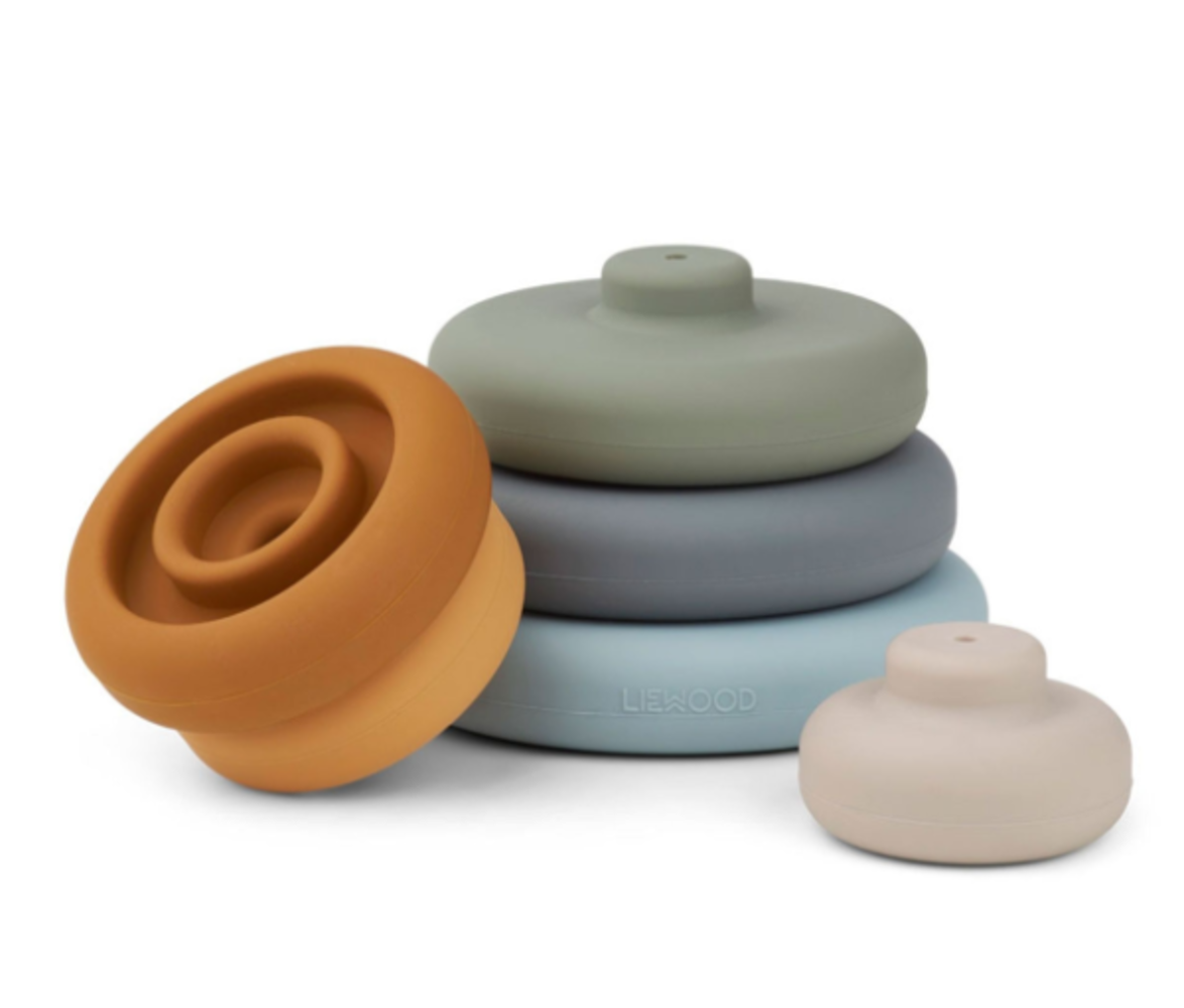 Liewood Siliconen Stapeltoren Blue Multi Mix Liewood Siliconen Stapeltoren Blue Multi Mix