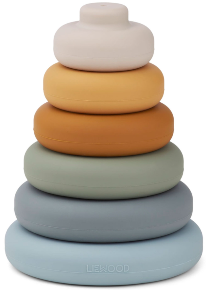 Liewood Siliconen Stapeltoren Blue Multi Mix Liewood Siliconen Stapeltoren Blue Multi Mix