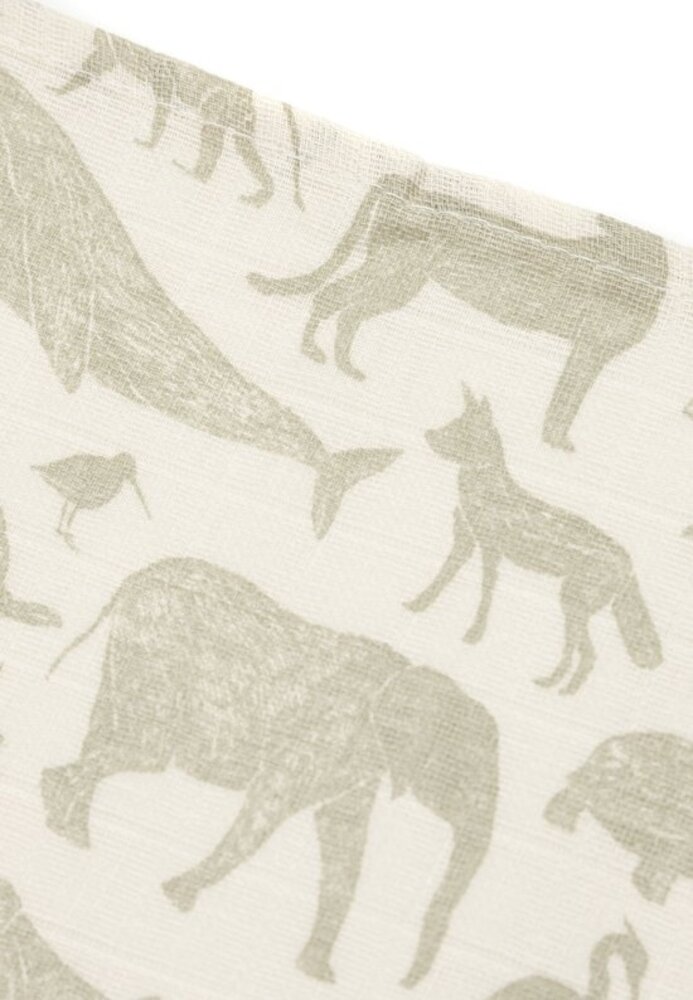 Jollein Hydrofiele Doek Small 70x70cm Animals Olive  Green (3pack) Jollein Hydrofiele Doek Small 70x70cm Animals Olive  Green (3pack)