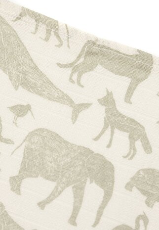 Jollein Hydrofiele Doek Small 70x70cm Animals Olive  Green (3pack) Jollein Hydrofiele Doek Small 70x70cm Animals Olive  Green (3pack)