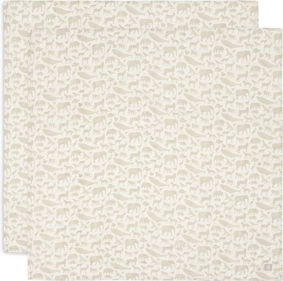 Hydrofiele Doek Large 115x115cm Animals  Nougat (2pack) afbeelding