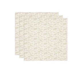 Jollein Hydrofiele Doek Small 70x70cm Animals Nougat  (3pack) Jollein Hydrofiele Doek Small 70x70cm Animals Nougat  (3pack)