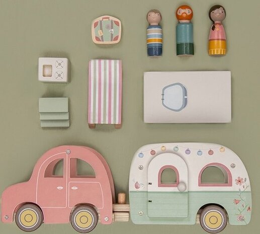 Little Dutch Speelgoed auto met caravan Little Dutch Speelgoed auto met caravan