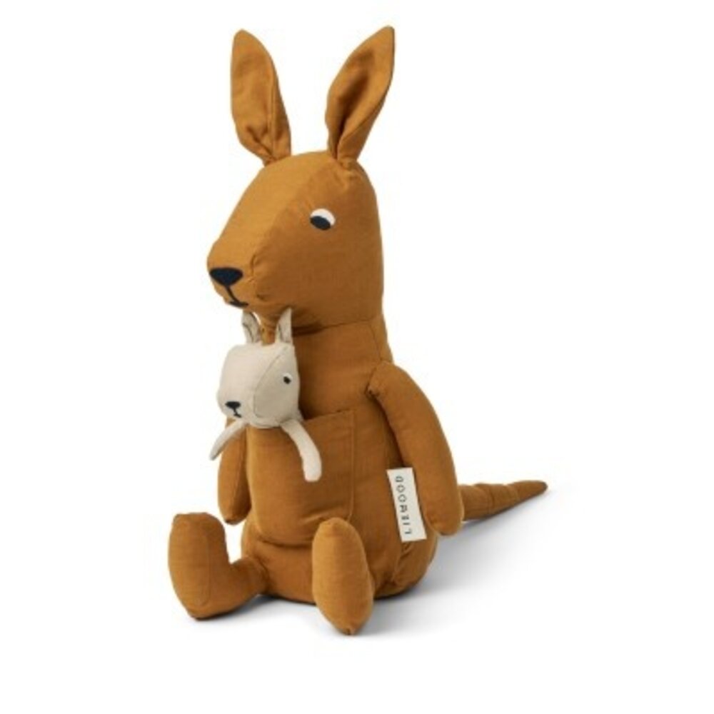 Liewood Knuffel Halfdan Kangaroo Golden Caramel maat L Liewood Knuffel Halfdan Kangaroo Golden Caramel maat L