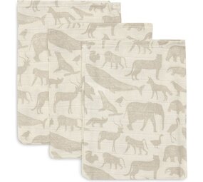 Jollein Hydrofiel Washandje 15x20cm Animals Nougat (3pack) Jollein Hydrofiel Washandje 15x20cm Animals Nougat (3pack)
