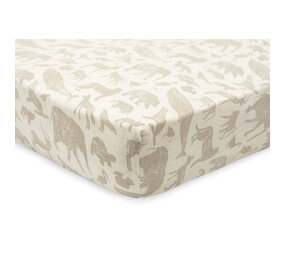 Jollein Hoeslaken Jersey 70x140/75x150cm Animals  Nougat Jollein Hoeslaken Jersey 70x140/75x150cm Animals  Nougat