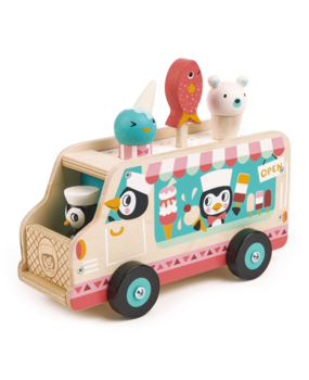 Tender Leaf Toys Houten Pinguïn's IJskarretje Tender Leaf Toys Houten Pinguïn's IJskarretje