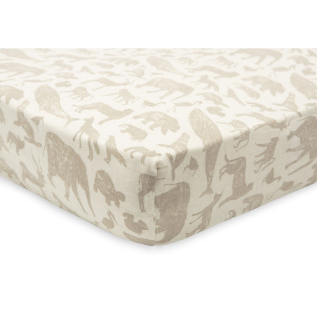Hoeslaken Jersey 60x120cm Animals Nougat afbeelding