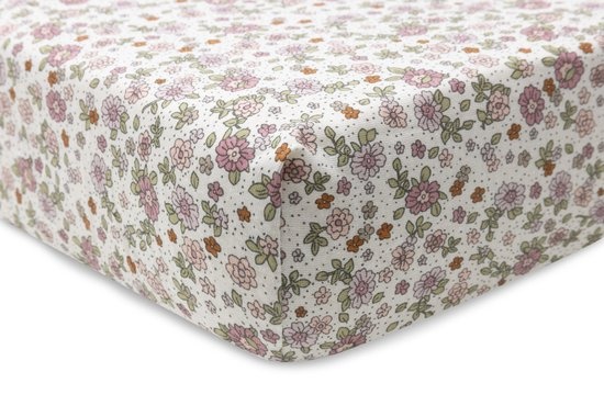 Hoeslaken Jersey 60x120cm Retro Flowers afbeelding