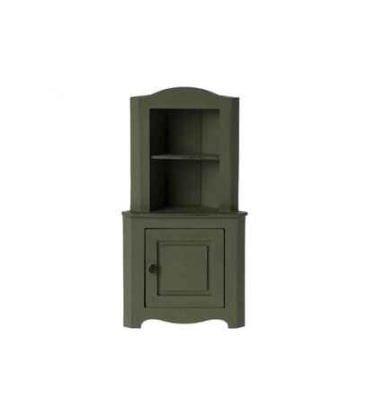 Maileg Miniature Muizen Houten hoekkast donker groen Maileg Miniature Muizen Houten hoekkast donker groen