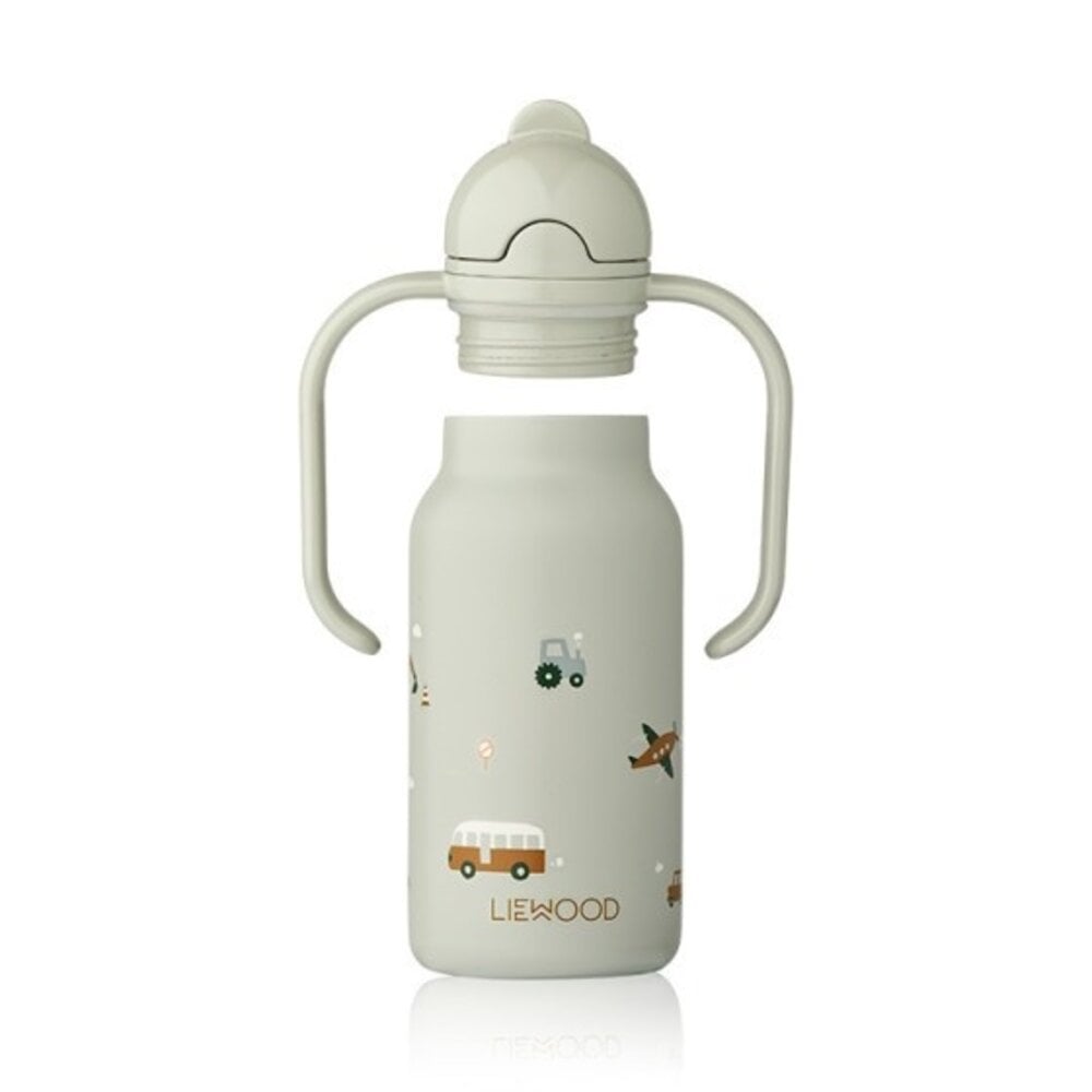 Liewood Drinkfles Kimmie Bottle 250 ml | Vehicles Dove Blue Liewood Drinkfles Kimmie Bottle 250 ml | Vehicles Dove Blue