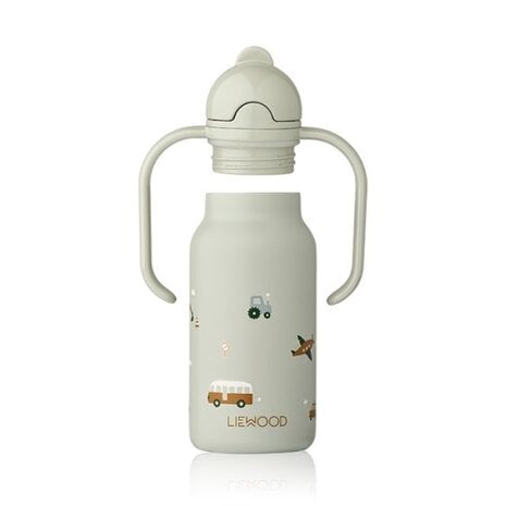 Liewood Drinkfles Kimmie Bottle 250 ml | Vehicles Dove Blue Liewood Drinkfles Kimmie Bottle 250 ml | Vehicles Dove Blue