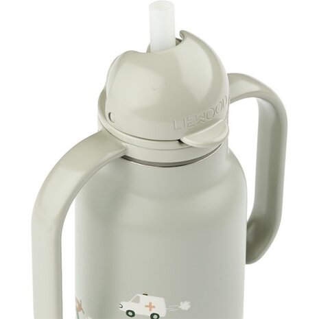 Liewood Drinkfles Kimmie Bottle 250 ml | Vehicles Dove Blue Liewood Drinkfles Kimmie Bottle 250 ml | Vehicles Dove Blue