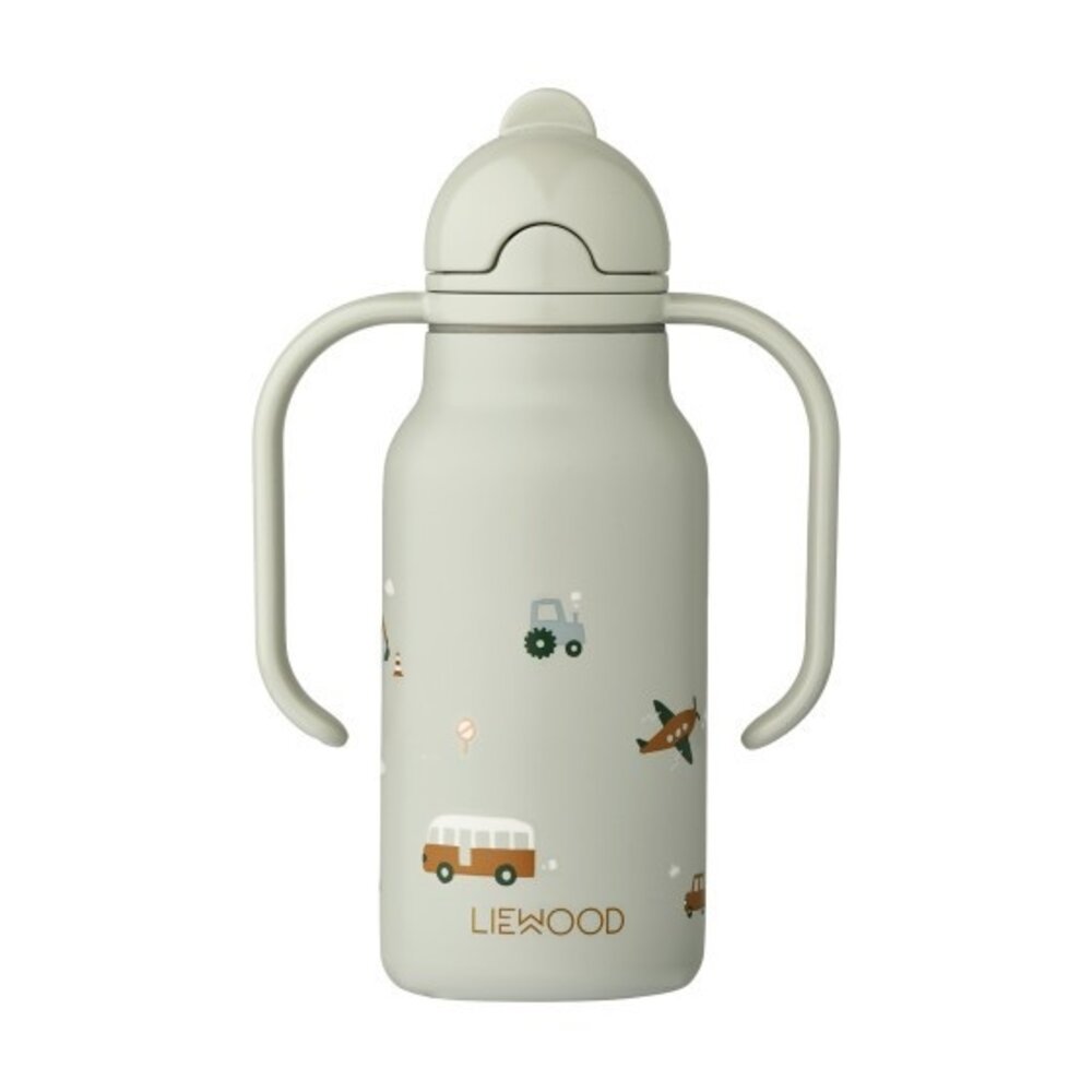 Liewood Drinkfles Kimmie Bottle 250 ml | Vehicles Dove Blue Liewood Drinkfles Kimmie Bottle 250 ml | Vehicles Dove Blue