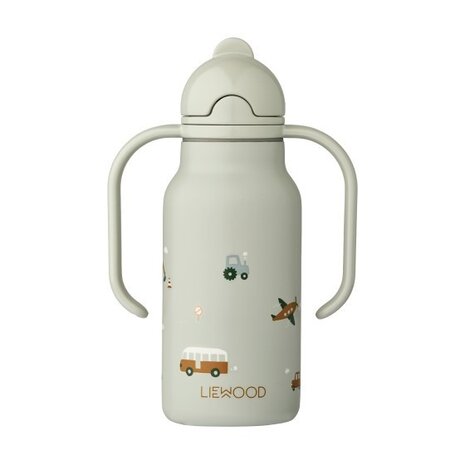 Liewood Drinkfles Kimmie Bottle 250 ml | Vehicles Dove Blue Liewood Drinkfles Kimmie Bottle 250 ml | Vehicles Dove Blue