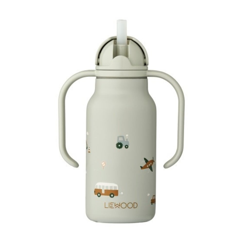 Liewood Drinkfles Kimmie Bottle 250 ml | Vehicles Dove Blue Liewood Drinkfles Kimmie Bottle 250 ml | Vehicles Dove Blue