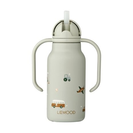 Liewood Drinkfles Kimmie Bottle 250 ml | Vehicles Dove Blue Liewood Drinkfles Kimmie Bottle 250 ml | Vehicles Dove Blue