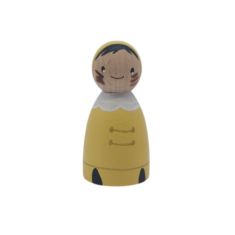 Houten Pietje Pastel Geel Houten Pietje Pastel Geel