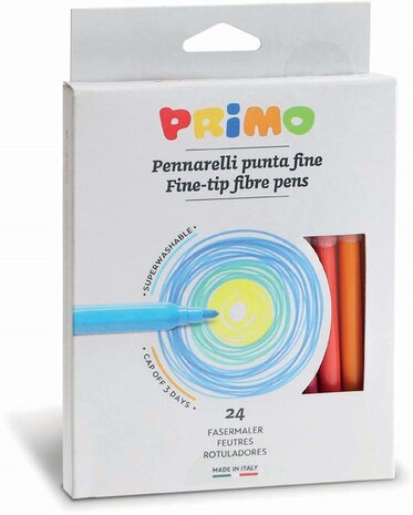 Primo 24 Viltstiften uitwasbaar dun ø2.5mm Primo 24 Viltstiften uitwasbaar dun ø2.5mm