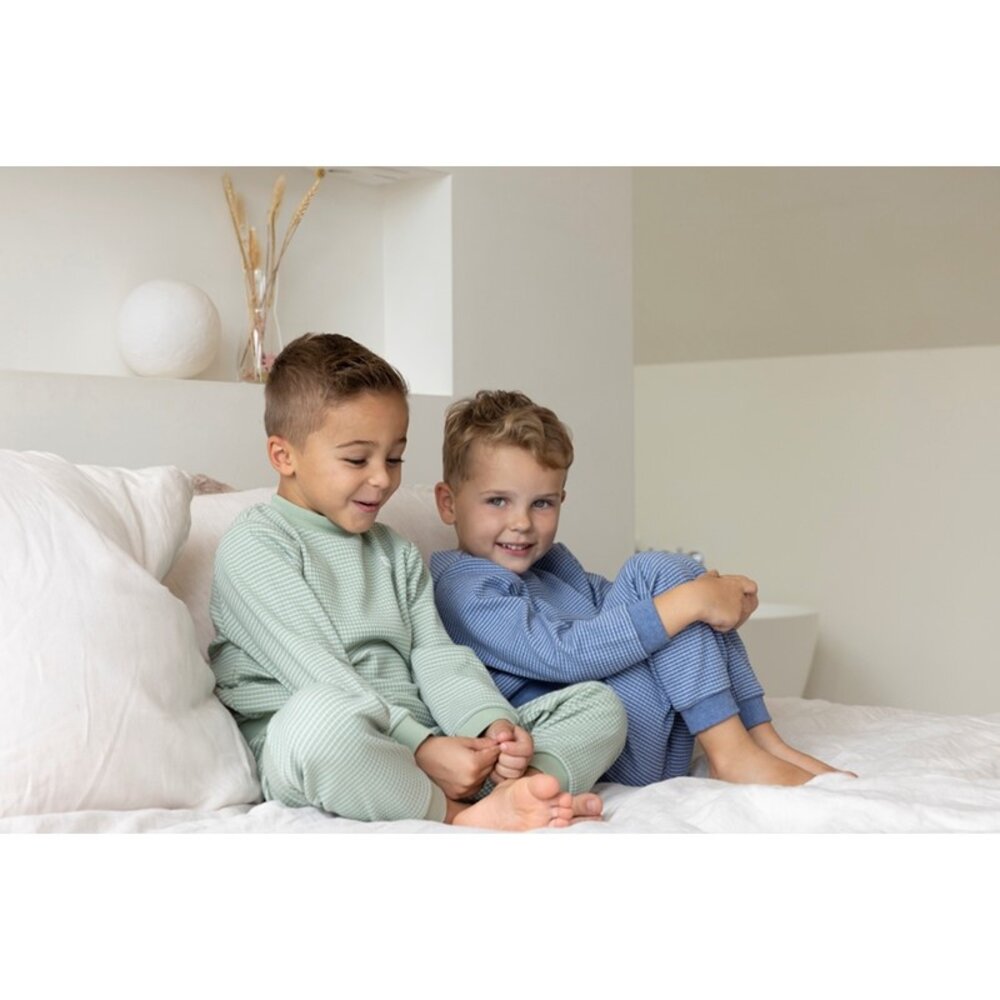 Feetje Pyjama's Pyjama Wafel Groen Melange