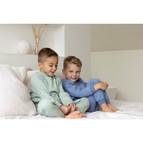 Feetje Pyjama's Pyjama Wafel Groen Melange