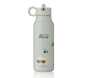 Liewood Drinkfles Falk Water Bottle 350 ml Vehicles Dove Blue Mix Liewood Drinkfles Falk Water Bottle 350 ml Vehicles Dove Blue Mix