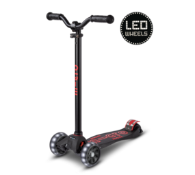 Micro Step Maxi Deluxe Pro LED Zwart Rood Micro Step Maxi Deluxe Pro LED Zwart Rood