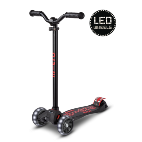 Micro Step Maxi Deluxe Pro LED Zwart Rood Micro Step Maxi Deluxe Pro LED Zwart Rood