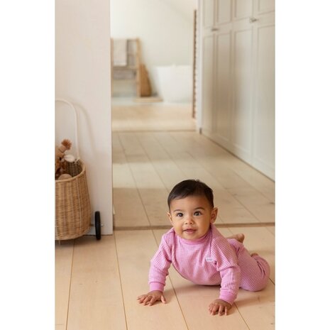 Feetje Kinder Pyjama Wafel Roze Melange Speelgoedwinkel Lazy Lama
