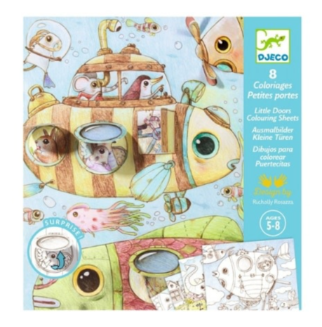 Djeco Kleurplaten met doorkijk deurtjes - De Reis van Malo Djeco Kleurplaten met doorkijk deurtjes - De Reis van Malo