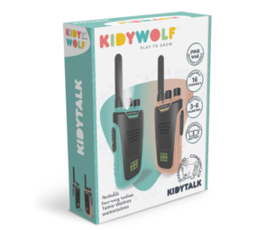 KidyWolf KIDYTALK Walktietalkies Nude en Cyan KidyWolf KIDYTALK Walktietalkies Nude en Cyan