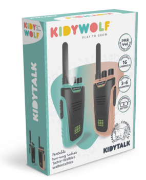 KidyWolf KIDYTALK Walktietalkies Nude en Cyan KidyWolf KIDYTALK Walktietalkies Nude en Cyan
