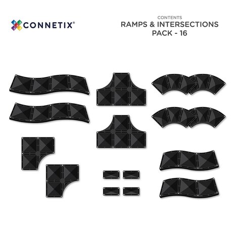 Connetix Roads Ramps en Intersections Pack 16 stuks Connetix Roads Ramps en Intersections Pack 16 stuks