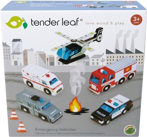 Tender Leaf Toys Houten Hulpverleningsvoertuigen Tender Leaf Toys Houten Hulpverleningsvoertuigen
