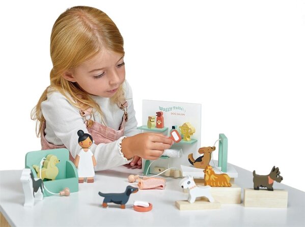 Tender Leaf Toys Houten Hondentrimsalon Waggy Tails Tender Leaf Toys Houten Hondentrimsalon Waggy Tails