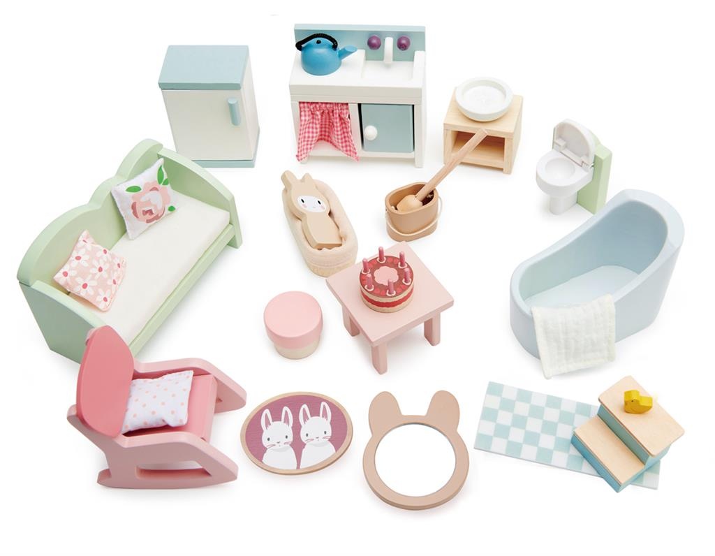 Houten Poppenhuis Meubelset afbeelding